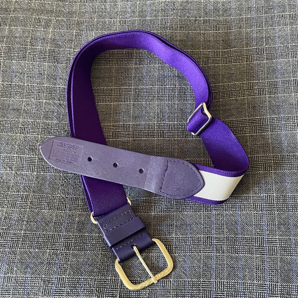 Kids Adjustable Purple Elastic Belt with Gold Buckle